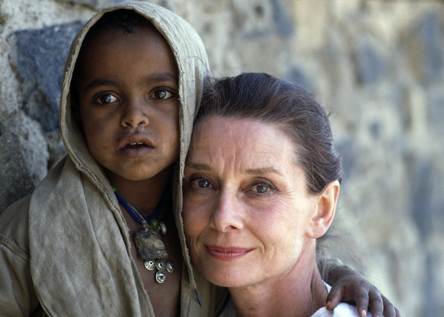 March 16-17, 1988, Ethiopia --- Soon after becoming a UNICEF ambassador, Audrey Hepburn went on a mission to Ethiopia, where years of drought and civil strife had caused terrible famine. --- Image by © Derek Hudson/Sygma/Corbis