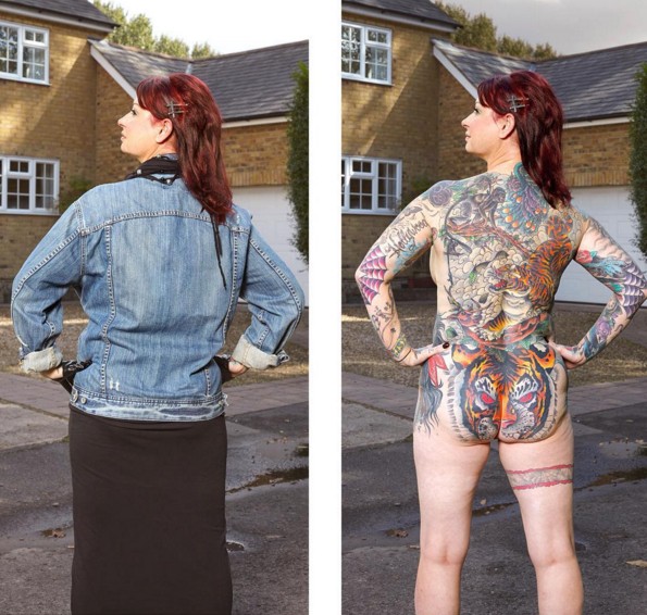 asomadetodosafetos.com - Fotógrafo revela as tatuagens escondidas debaixo das roupas de pessoas "normais"