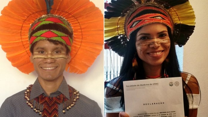 Índios pataxó se formam médicos, vestidos a caráter