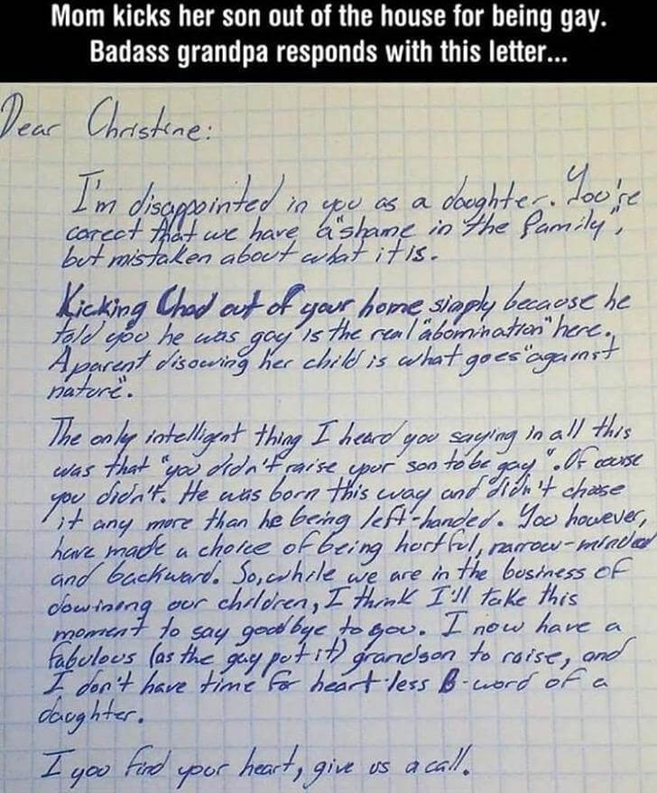 psicologiasdobrasil.com.br - Avô defendeu seu neto gay e deserdou sua filha homofóbica por chutá-lo para fora da casa