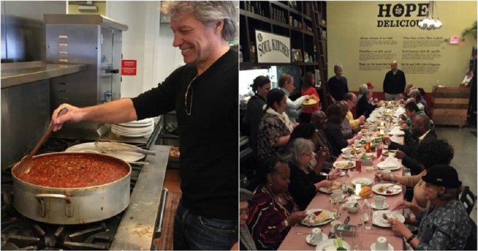 Bon Jovi mantém restaurantes que servem comida grátis a pessoas necessitadas