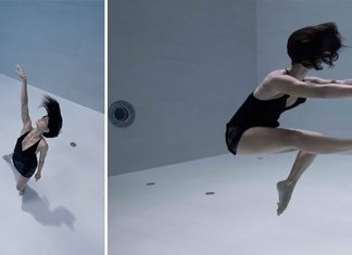 Mulher executa uma dança impressionante de 6 minutos no fundo de uma piscina