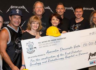 Banda Metallica doa R$ 1 milhão construção do 1º hospital infantil do câncer na Romênia