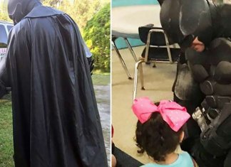Batman leva menina vítima de bullying pra escola e afasta agressores