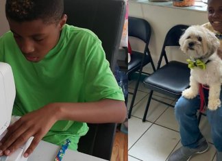 Garoto de 12 anos costura gravatinhas pra incentivar adoção de cães e gatos