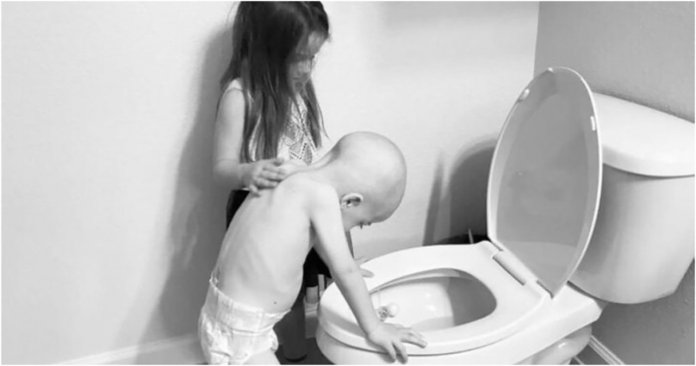 Menina emociona internet ao ajudar o irmãozinho que batalha contra a leucemia
