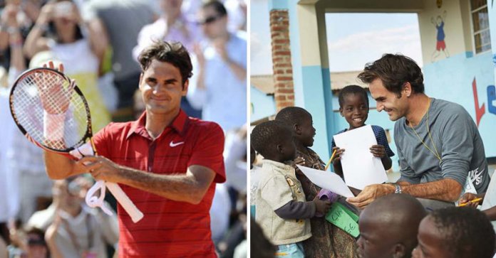 Roger Federer fornece educação e comida para um milhão de crianças. Que exemplo!