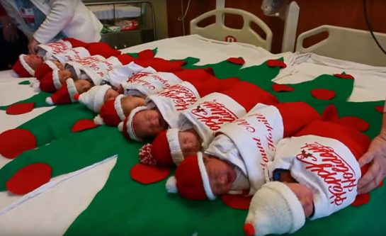 asomadetodosafetos.com - Hospital libera recém-nascidos para casa em meias de Natal