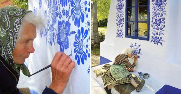 Avó de 90 anos transforma sua pequena vila em uma obra de arte. Ela adora pintar