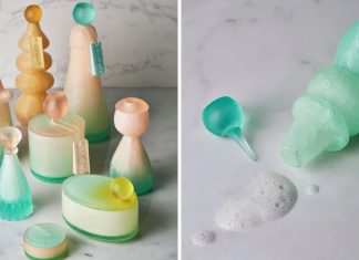 Designer cria recipientes de shampoo feitos com sabão. Eles não poluem e são recicláveis
