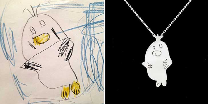 asomadetodosafetos.com - Mães artistas transformam desenhos dos filhos em lindos pingentes. Eles estão sempre com elas