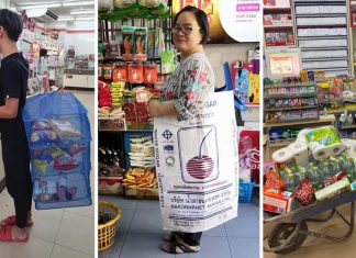 Na Tailândia, já quase não existem mais sacolas plásticas. As pessoas compram com suas bolsas