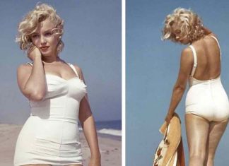 Reveladas lindas fotos de Marilyn Monroe em um maiô. Celulite e gordurinhas perfeitas