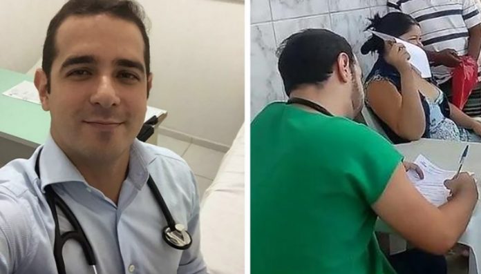 Após de ser demitido sem aviso prévio, médico resolve atender pacientes na calçada
