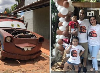 Pai transforma o seu caminhão velho em personagem do filme Carros para aniversário do filho