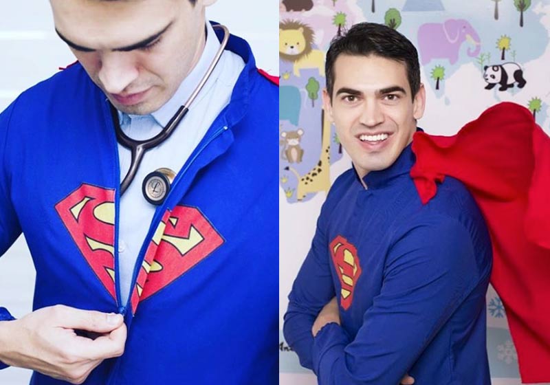 asomadetodosafetos.com - "Superpediatra": ele se veste quase todos os dias de um herói diferente para alegrar crianças