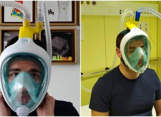 Engenheiros italianos usam máscaras de mergulho para criar respiradores artificiais