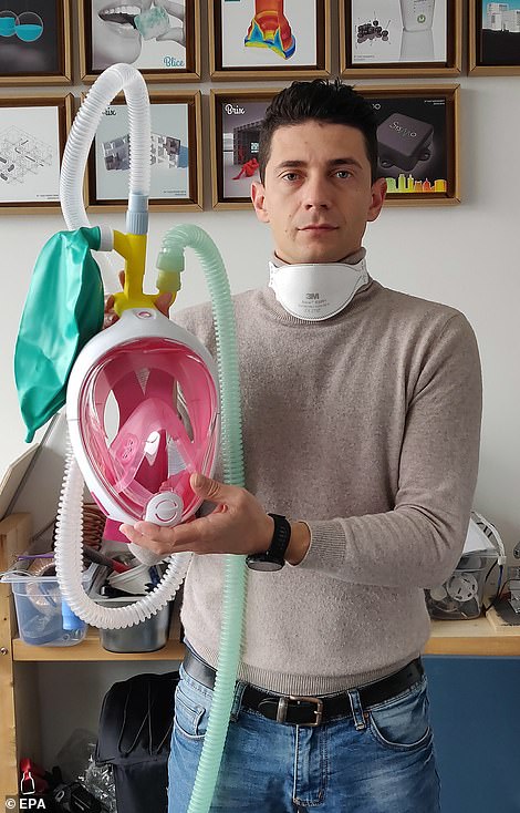 asomadetodosafetos.com - Engenheiros italianos usam máscaras de mergulho para criar respiradores artificiais