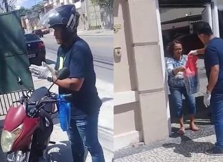 No RJ, motoboy faz ação solidária com entrega grátis para idosos ficarem em casa