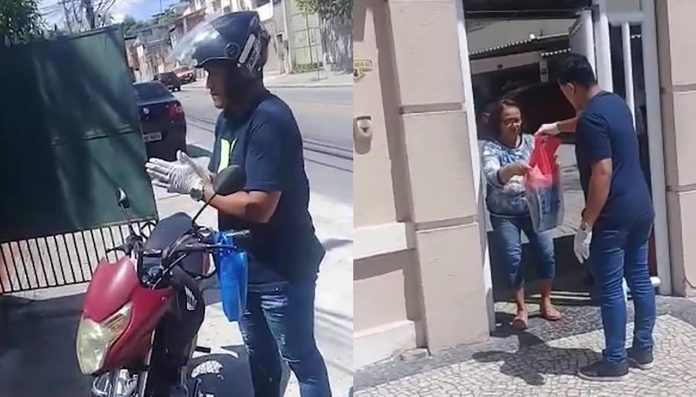 No RJ, motoboy faz ação solidária com entrega grátis para idosos ficarem em casa
