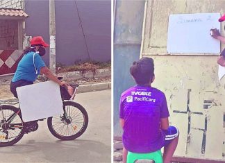 Professora viaja todos os dias de bicicleta para ensinar alunos sem internet