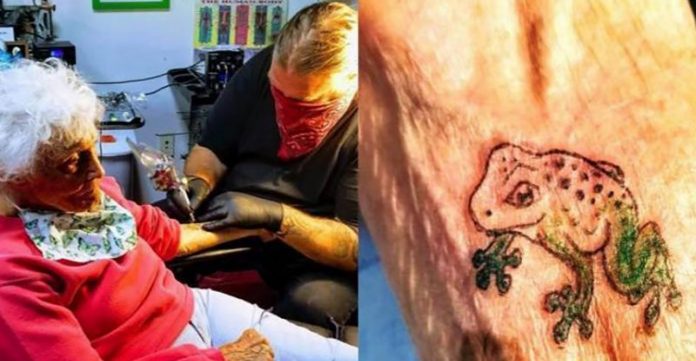 Aos 103 anos, vovó faz a 1ª tatuagem e ainda revela segredo da longevidade