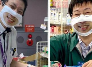 Em loja, japoneses usam máscaras com sorrisos para atender clientes: todo mundo bem feliz