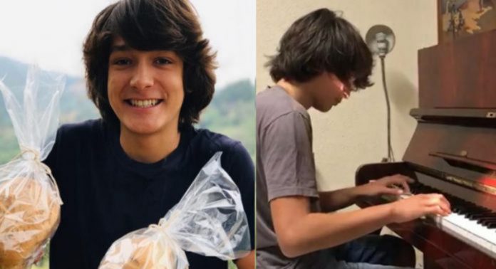 Com apenas 13 anos, jovem vende pães para comprar o seu próprio piano