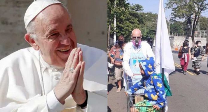 Papa liga para padre brasileiro para elogiar e insistir que continue ajudando população de rua
