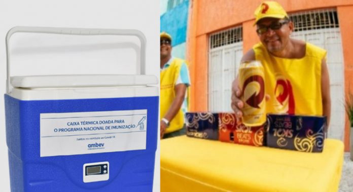 Ambev paga auxílio pra ambulantes e ainda doa caixas térmicas para vacinas: diferenciada
