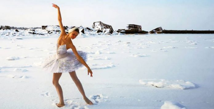 Para salvar animais, bailarina faz performance emocionante de “Lago dos Cisnes” na neve