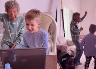 Vídeo de senhora de 102 anos dançando com bisneto em aula online conquista a internet
