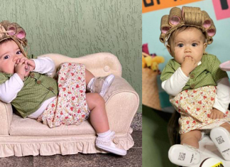 Homenagem: Bebê de oito meses fantasiada de Dona Hermínia chama atenção nas redes