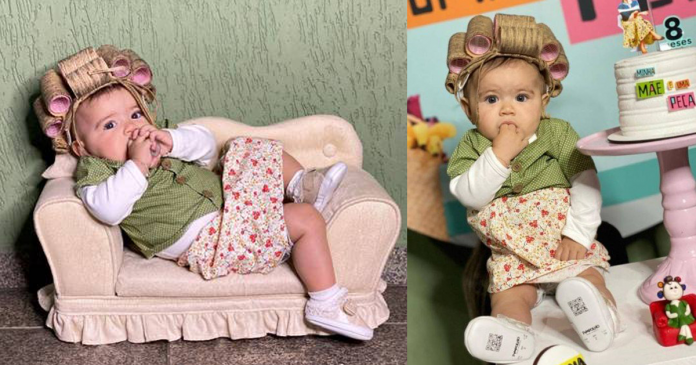 Homenagem: Bebê de oito meses fantasiada de Dona Hermínia chama atenção nas redes
