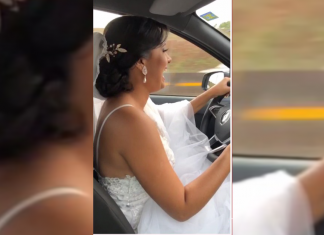 Noiva dirige até seu casamento depois de mais de 20 corridas canceladas: ‘Rindo de nervoso’