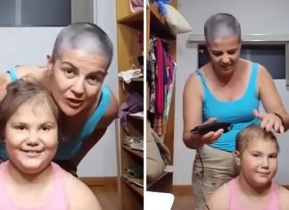 Mãe raspa a cabeça para acompanhar filha com câncer: “Podemos superar nossos problemas”