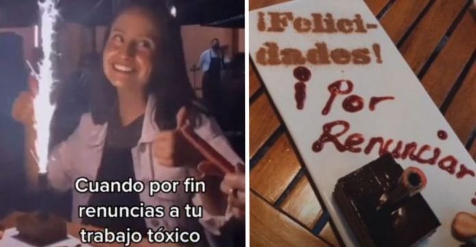 “Parabéns por desistir”: jovem comemora com bolo por ter deixado o emprego abusivo