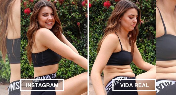 Jovem desafia os padrões ao comparar ângulos diferentes nas fotos do Instagram