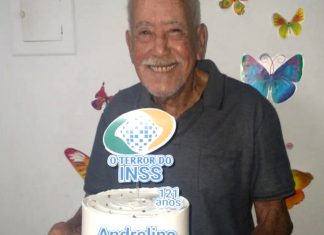 Vovô de 121 anos comemora aniversário com bolo engraçado e viraliza: ‘O terror do INSS’