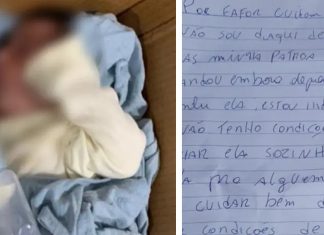Bebê é abandonada e mãe deixa carta em caixa de papelão: “Por favor, cuidem dela”