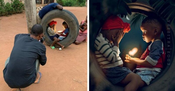 Fotógrafo nigeriano mostra curiosos bastidores de fotos espetaculares. Confira!