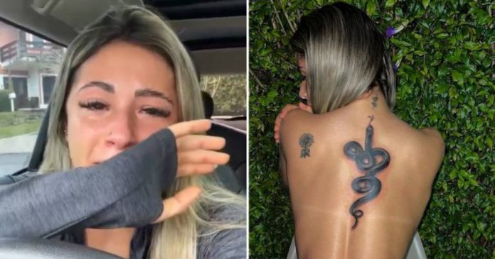 Influenciadora de 18 anos se arrepende por fazer tatuagem escondido da mãe: ‘Não foi o que pedi’