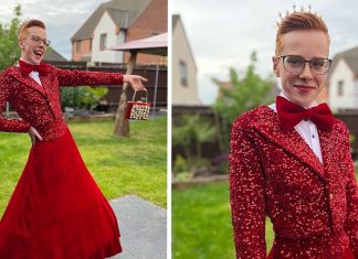 Jovem desafia os estereótipos de gênero usando vestido espetacular em sua formatura