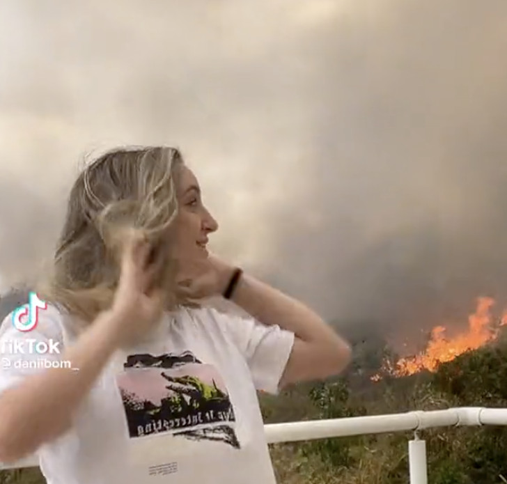asomadetodosafetos.com - TikToker gera polêmica na internet depois de dançar em frente a incêndio forestal