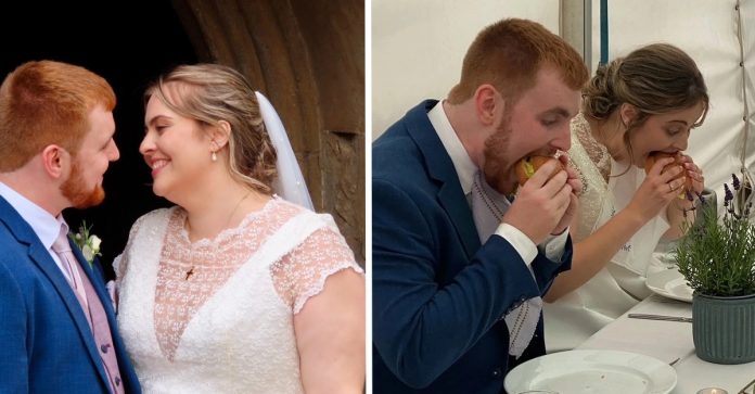 Noiva troca banquete de luxo por hambúrgueres para gastar menos em seu casamento