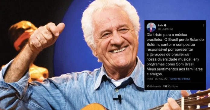 Lula fala sobre falecimento de Rolando Boldrin: ‘Dia triste para música brasileira’