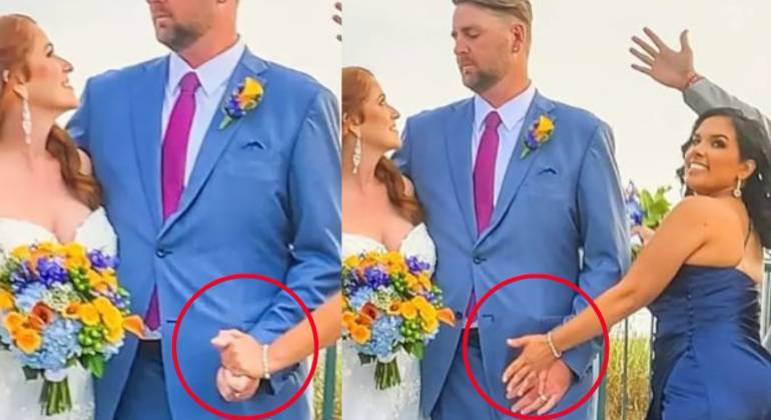 asomadetodosafetos.com - Madrinha com 'mão-boba' em foto de casamento viraliza e noivos se explicam