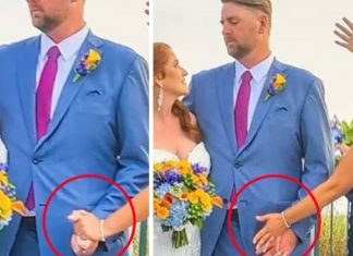 Madrinha com ‘mão-boba’ em foto de casamento viraliza e noivos se explicam