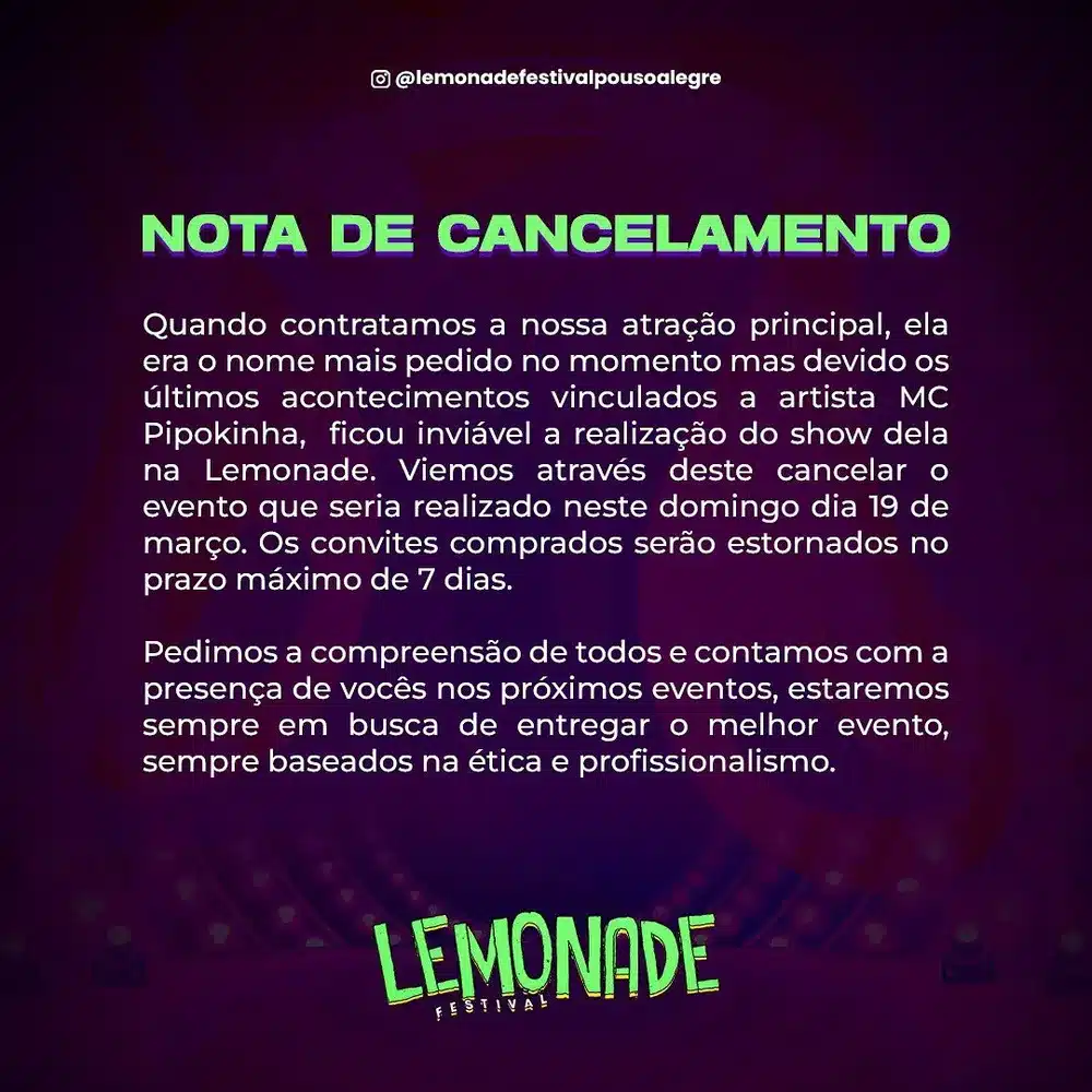 asomadetodosafetos.com - Após fala polêmica sobre professores, MC Pipokinha tem show cancelado em festival