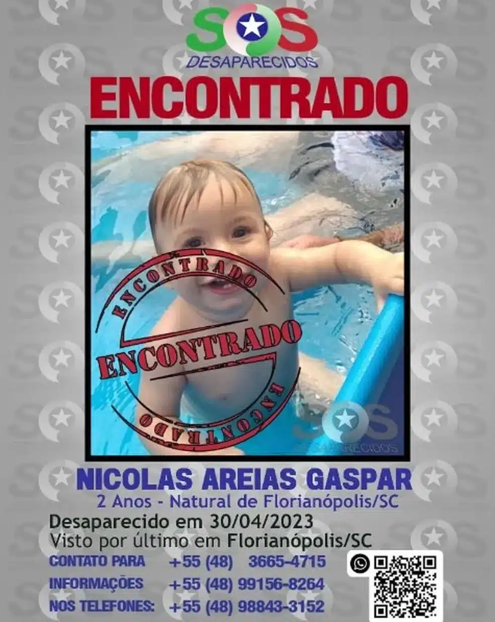 asomadetodosafetos.com - Menino de 2 anos desaparecido em SC é localizado dentro de carro em São Paulo